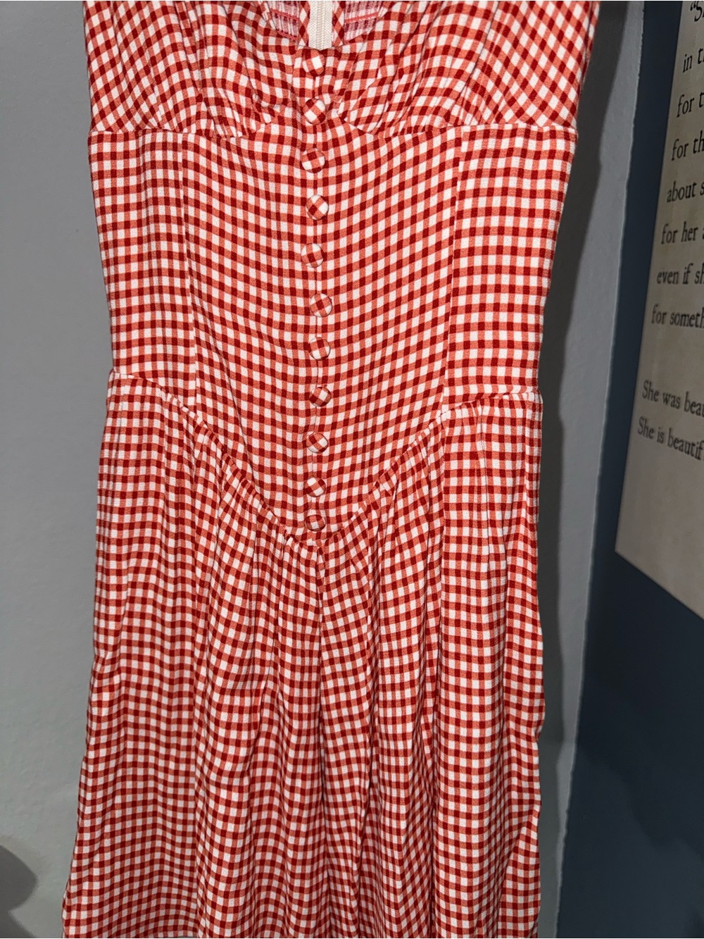 BRAND NEW Reformation Wynn Dress Strawberry Check Size 0!! SOLD OUT ONLINE - Picture 10 of 16